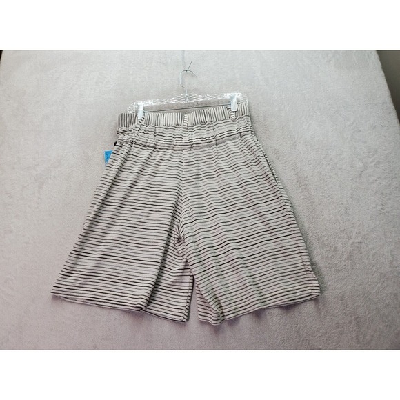 Derek Lam Shorts Women's Small Tan Striped Rayon Pocket Elastic Waist Drawstring - Picture 2 of 8